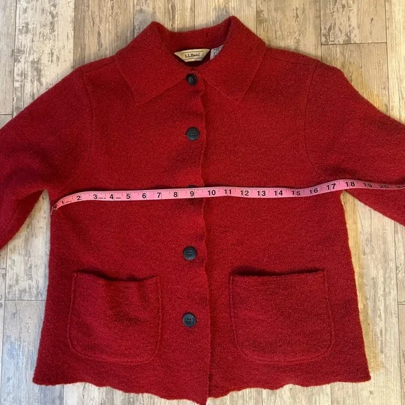 L.L. Bean Boiled Wool Cardigan Jacket - Picture 11 of 12